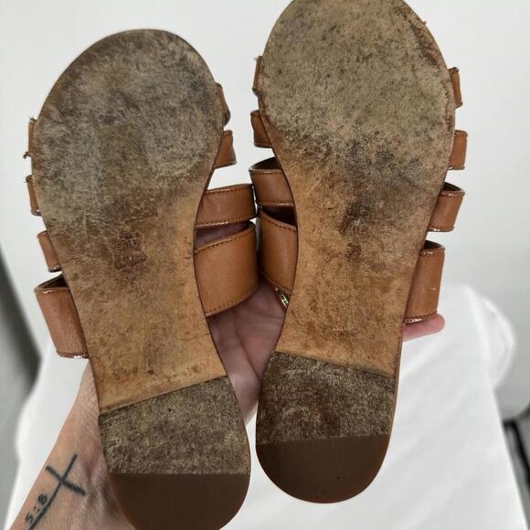 Tory Burch sandals womens 6.5 brown leather kira slide designer minimalist beach - Picture 5 of 7